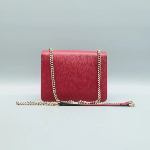 100% Authentic GUCCI Interlocking Red Leather Shoulder Bag 747-072324 - Picture 2 of 12